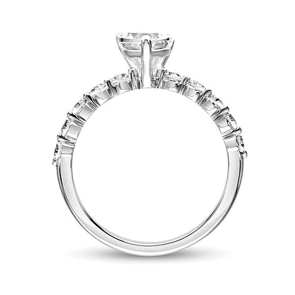 Pear-Shaped White Lab-Created Sapphire Engagement Ring in 10K White Gold