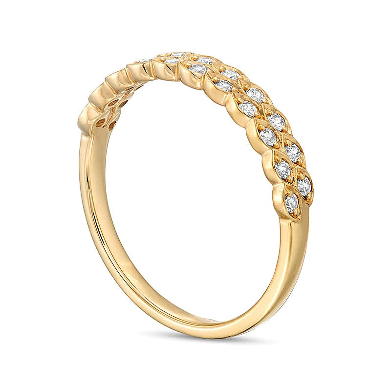 0.25 CT. TW Diamond Marquise-Shaped Double Row Stackable Band in 10K Gold