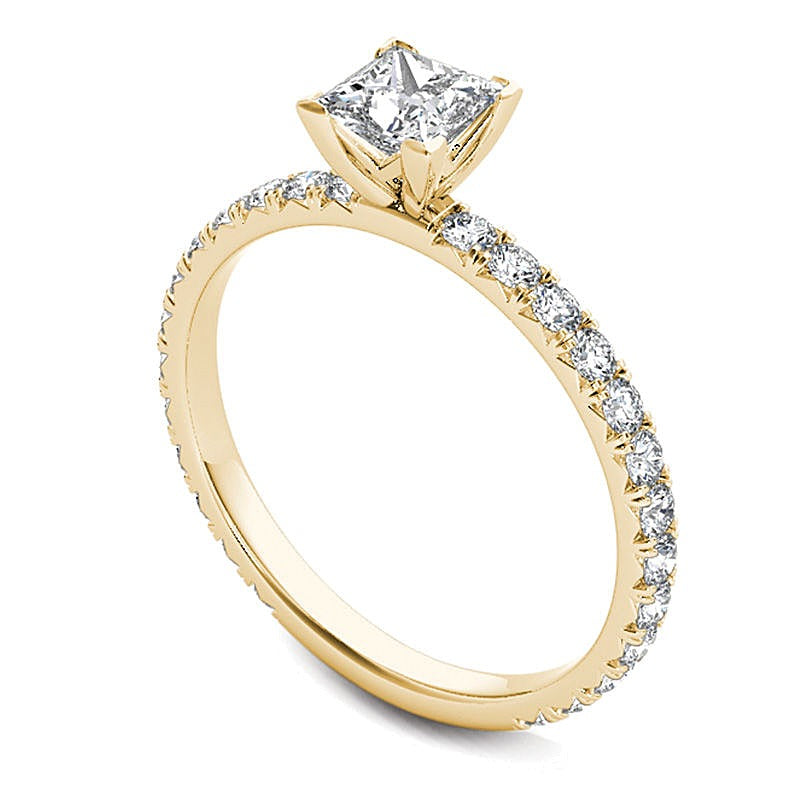 1.0 CT. TW Princess-Cut Diamond Engagement Ring in 14K Gold