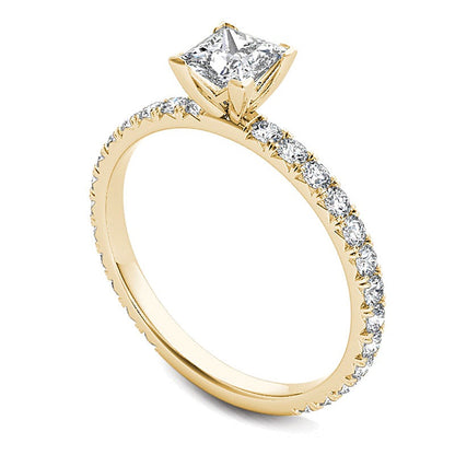 1.0 CT. TW Princess-Cut Diamond Engagement Ring in 14K Gold