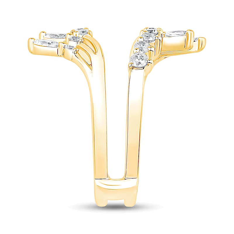 0.63 CT. TW Marquise and Round Lab-Grown Diamond Solitaire Enhancer in 14K Gold (F/VS2)