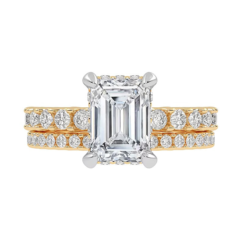 3.0 CT. TW Emerald-Cut Lab-Grown Diamond Bridal Set in 14K Gold (I/SI2)