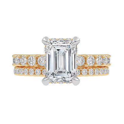 3.0 CT. TW Emerald-Cut Lab-Grown Diamond Bridal Set in 14K Gold (I/SI2)