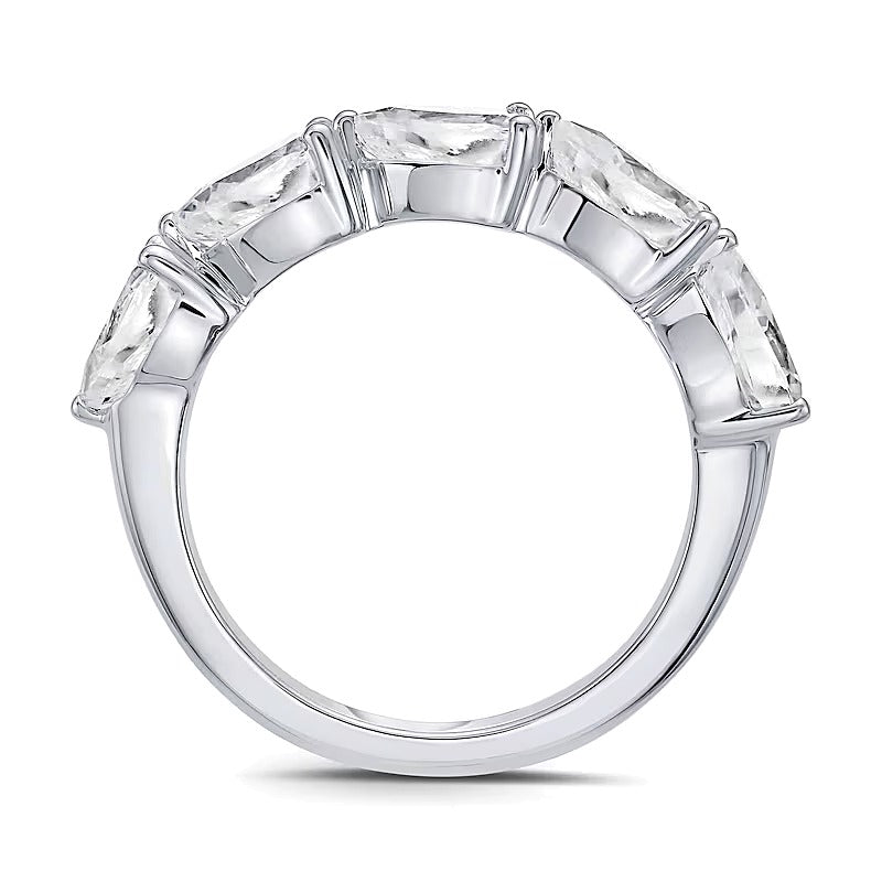 2.0 CT. TW Pear-Shaped Lab-Grown Diamond Five Stone Anniversary Band in 10K White Gold (F/VS2)