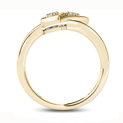 0.05 CT. TW Diamond Double Heart Ring in 10K Gold