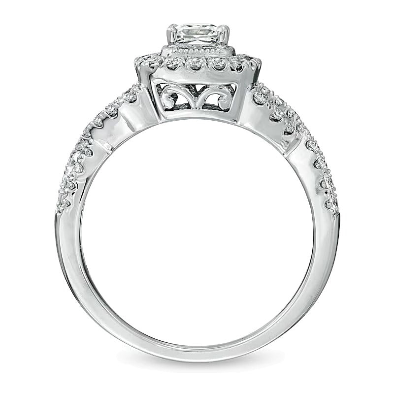 Celebration LuxÂ® 1.0 CT. TW Princess-Cut Diamond Engagement Ring in 14K White Gold (I/SI2)