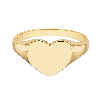Heart-Shaped Signet Ring in 14K Gold