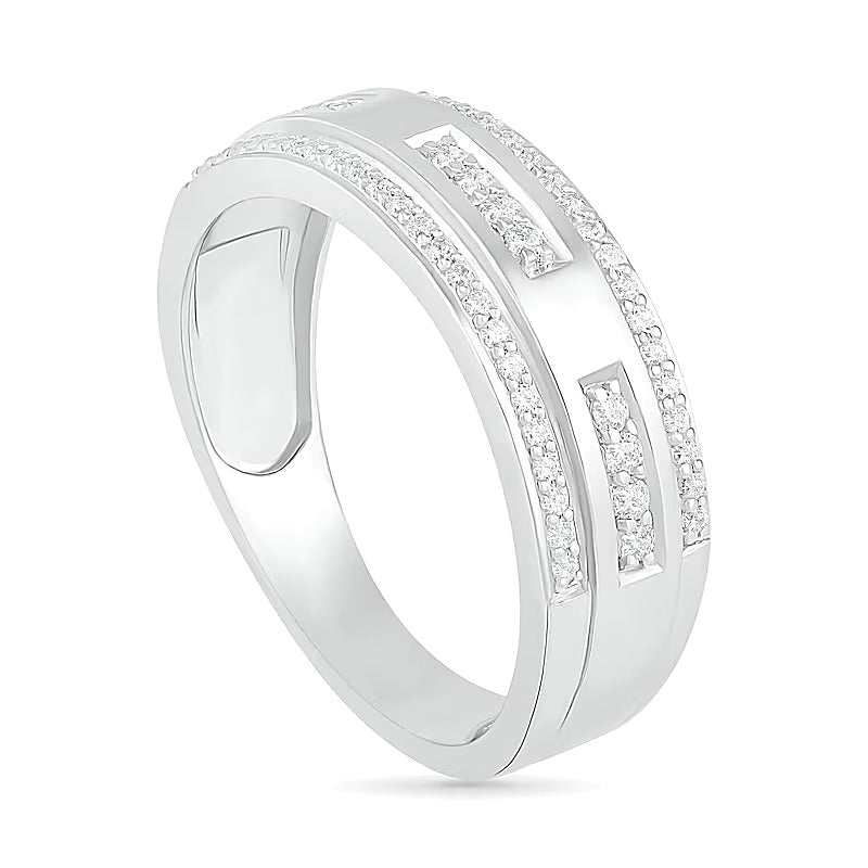 0.38 CT. TW Diamond Edge Wedding Band in 10K White Gold