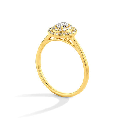 0.38 CT. TW Oval Lab-Grown Diamond Double Frame Promise Ring in 10K Gold (F/SI2)