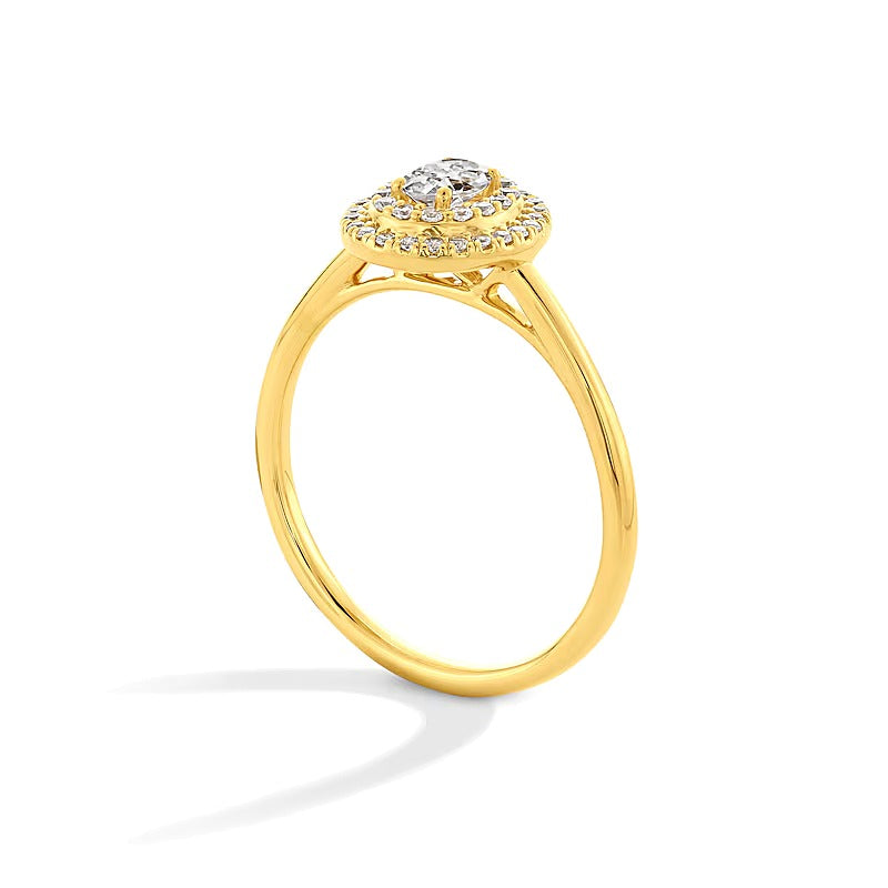 0.38 CT. TW Oval Lab-Grown Diamond Double Frame Promise Ring in 10K Gold (F/SI2)