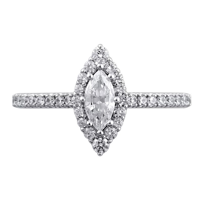 0.63 CT. TW Marquise Diamond Frame Engagement Ring in 10K White Gold