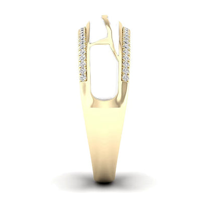 0.17 CT. TW Diamond Edge White Kintsugi-Style Band in 10K Gold with Ceramic