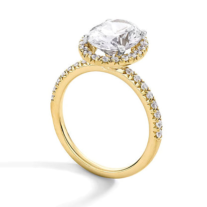 3.5 CT. TW Oval Lab-Grown Diamond Frame Engagement Ring in 14K Gold (F/VS2)