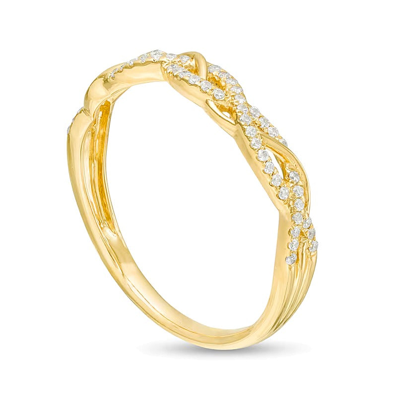 0.17 CT. TW Diamond Twist Anniversary Band in 10K Gold