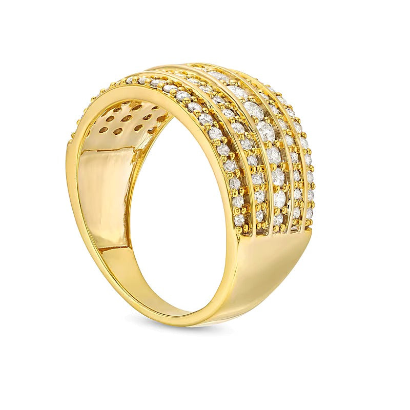1.0 CT. TW Diamond Multi-Row Stack Band in 10K Gold