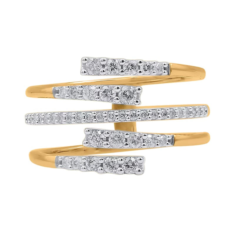 0.5 CT. TW Diamond Multi-Row Open Shank Wrap Ring in 10K Gold