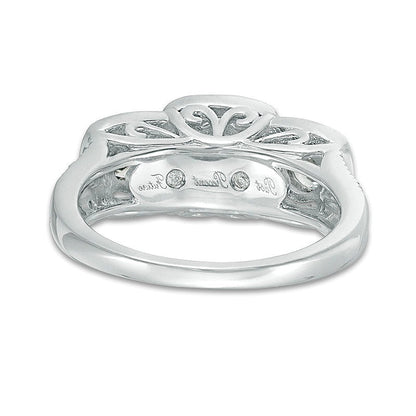 1.0 CT. TW Diamond Frame Past Present FutureÂ® Engagement Ring in 14K White Gold