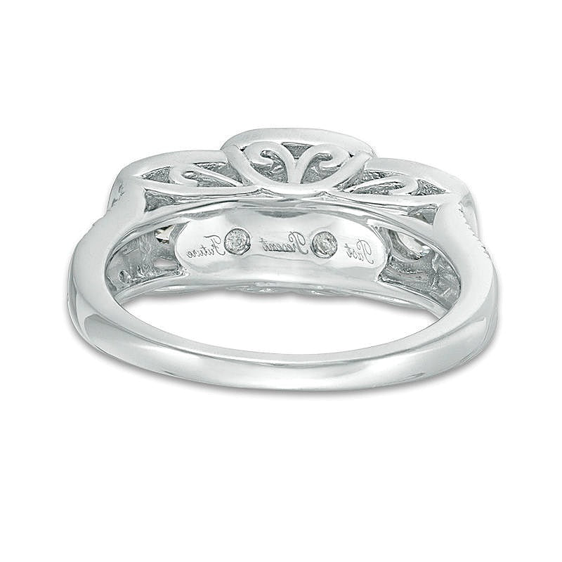 1.0 CT. TW Diamond Frame Past Present FutureÂ® Engagement Ring in 14K White Gold