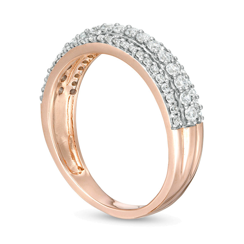 0.5 CT. TW Diamond Multi-Row Band in 10K Rose Gold