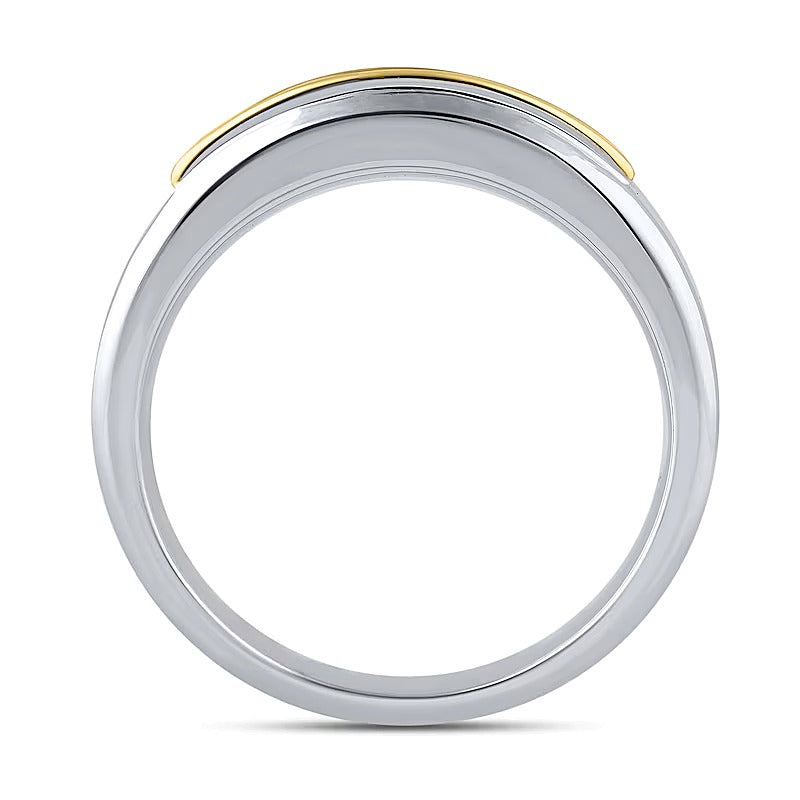 1.0 CT. TW Lab-Grown Diamond Double Row Band in 10K Two-Tone Gold (F/VS2)