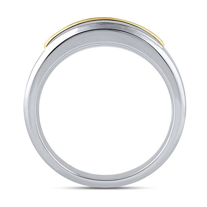 1.0 CT. TW Lab-Grown Diamond Double Row Band in 10K Two-Tone Gold (F/VS2)