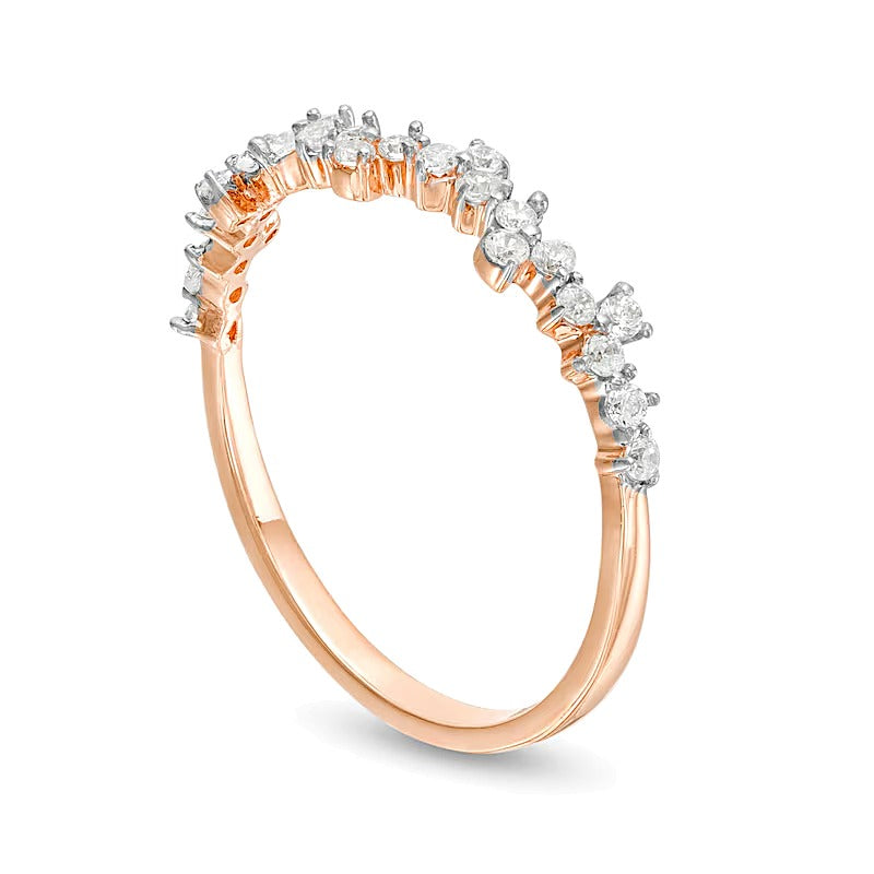 0.25 CT. TW Diamond Scatter Anniversary Band in 10K Rose Gold