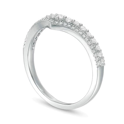 0.25 CT. TW Diamond Double Chevron Anniversary Band in 10K White Gold