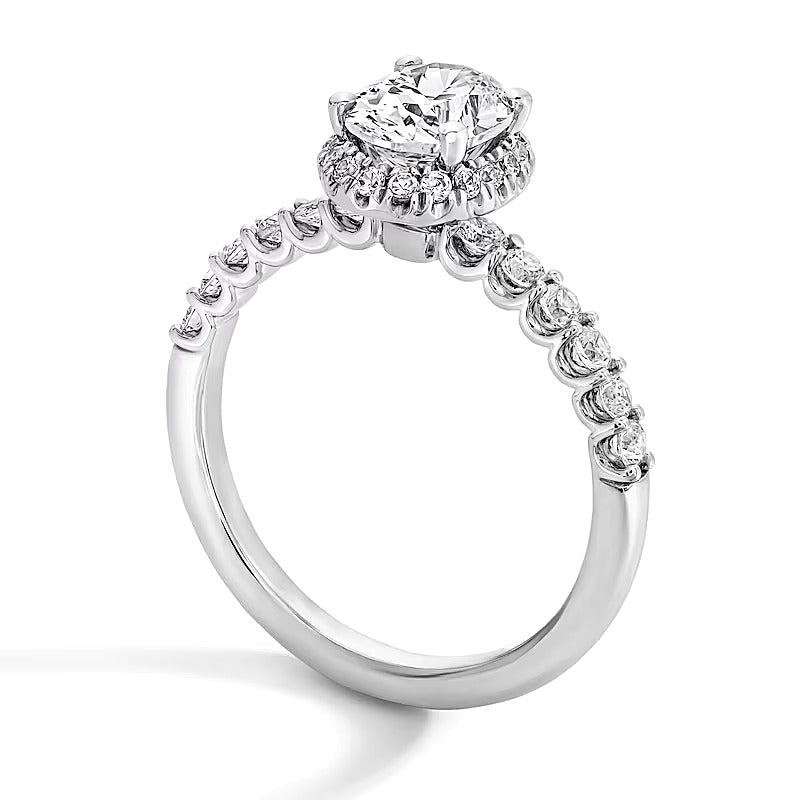 1.5 CT. TW Oval Lab-Grown Diamond Frame Ring in 14K White Gold (F/SI2)