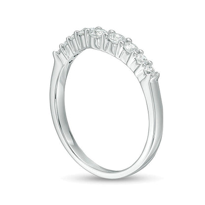 0.38 CT. TW Diamond Contour Anniversary Band in 14K White Gold