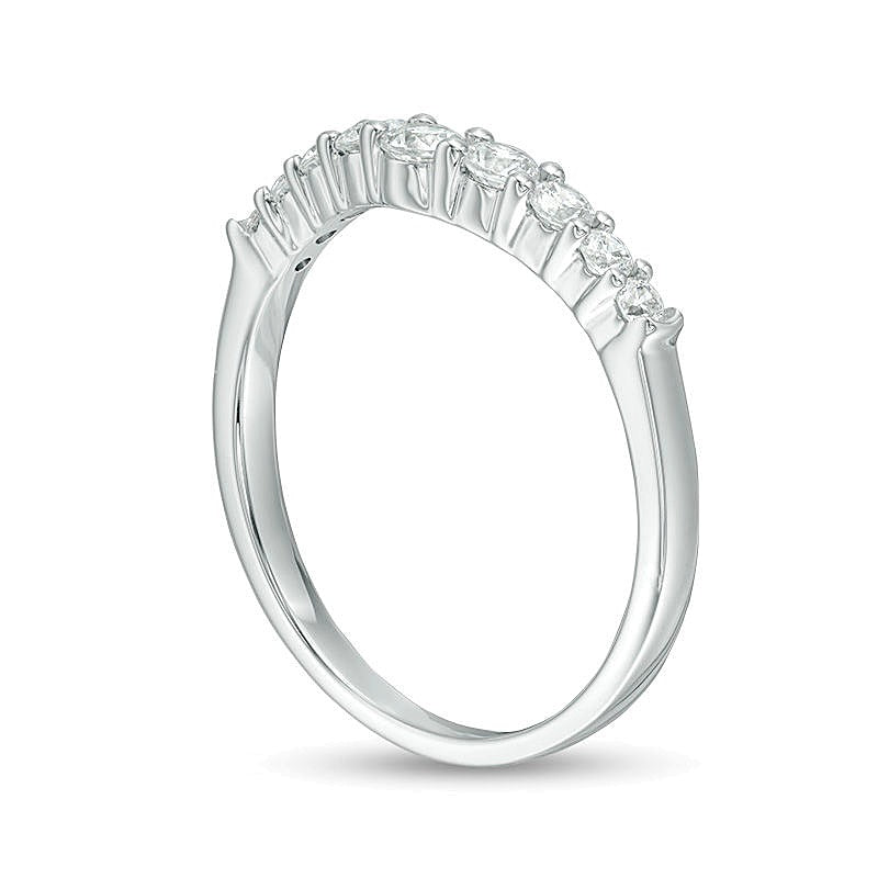 0.38 CT. TW Diamond Contour Anniversary Band in 14K White Gold
