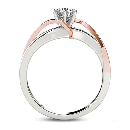 0.75 CT. TW Diamond Crossover Engagement Ring in 14K Two-Tone Gold