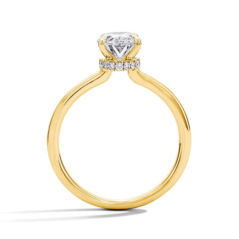 2.0 CT. TW Oval Lab-Grown Diamond Hidden Frame Bridal Set in 14K Gold (F/VS2)