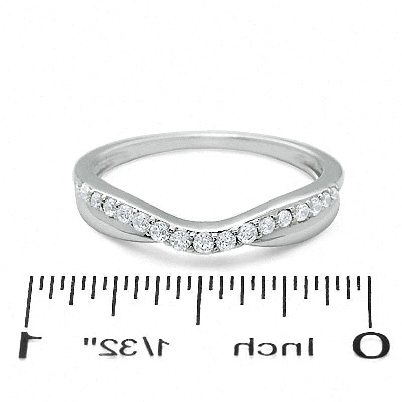 0.25 CT. TW Diamond Twist Contour Band in 14K White Gold