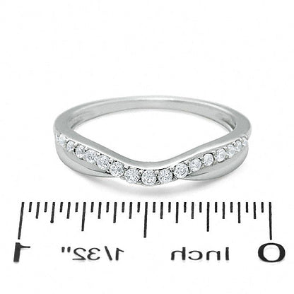 0.25 CT. TW Diamond Twist Contour Band in 14K White Gold