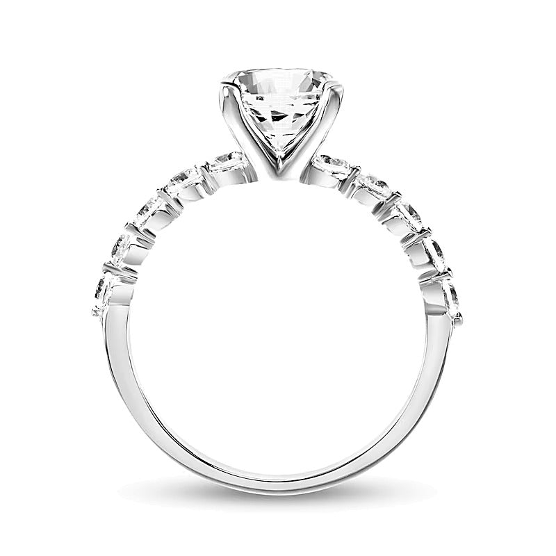 8.0mm White Lab-Created Sapphire Engagement Ring in 10K White Gold