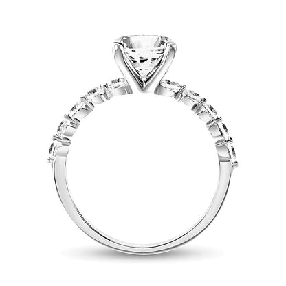 8.0mm White Lab-Created Sapphire Engagement Ring in 10K White Gold