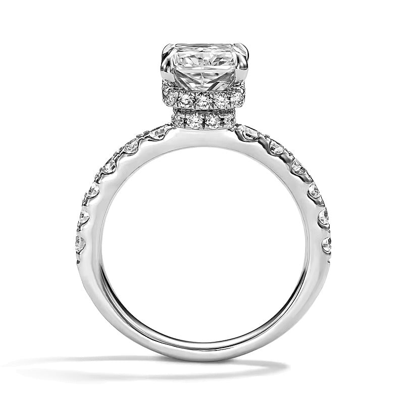 4.33 CT. TW Lab-Grown Diamond Radiant-Cut Bridal Set in 14K White Gold (F/VS2)