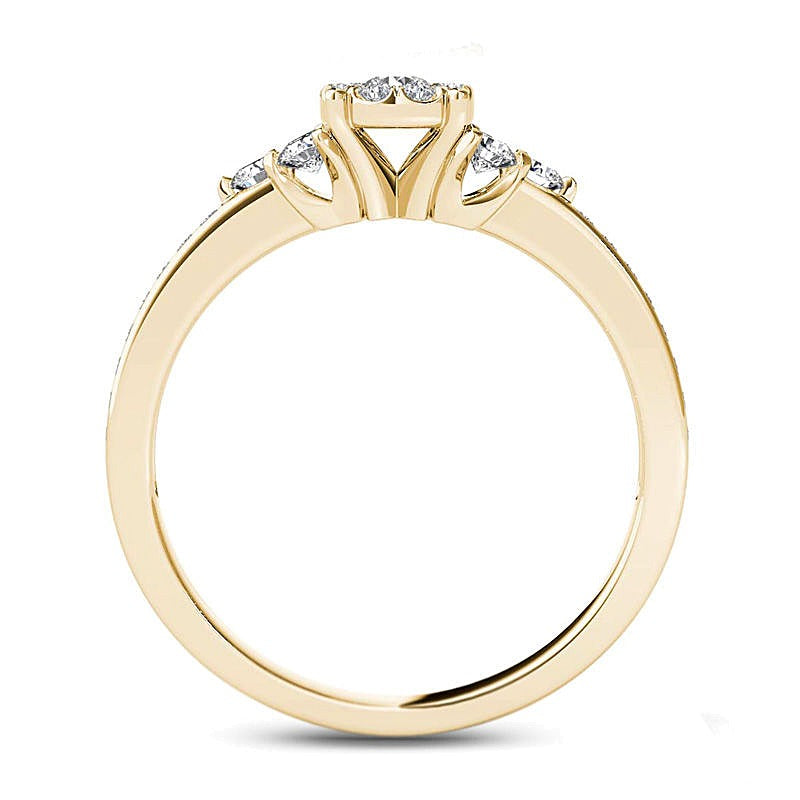 0.5 CT. TW Composite Diamond Tri-Sides Engagement Ring in 14K Gold