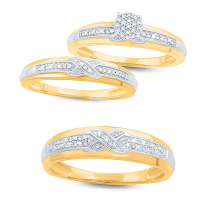 0.05 CT. TW Diamond Criss-Cross Wedding Band in 10K Gold