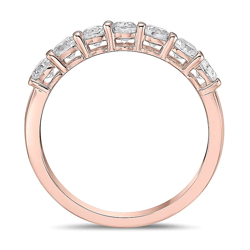0.75 CT. TW Diamond Seven Stone Band in 10K Rose Gold (I/I2)