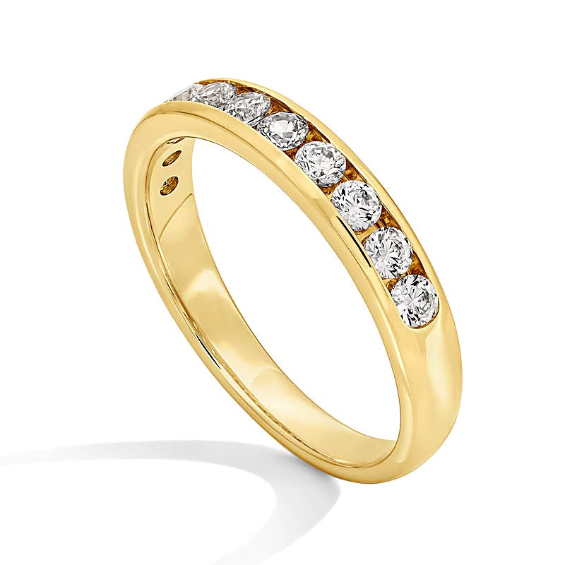0.5 CT. TW Diamond Channel-Set Eleven Stone Band in 14K Gold