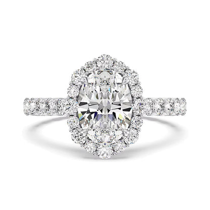 Enchanted Star Cinderella 3.5 CT. TW Oval Lab-Grown Diamond Frame Engagement Ring in 14K White Gold