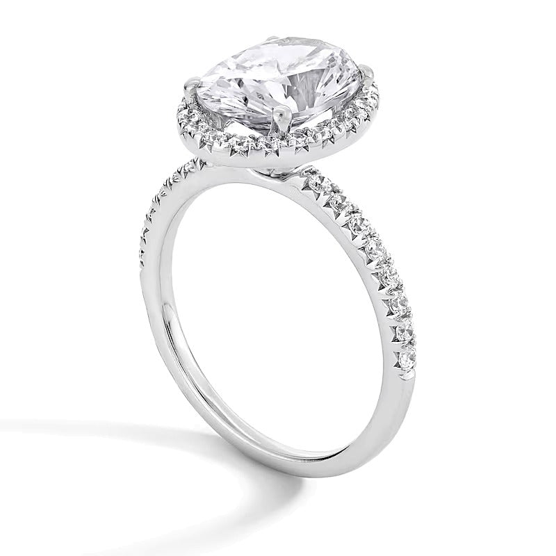 3.5 CT. TW Oval Lab-Grown Diamond Frame Engagement Ring in 14K White Gold (F/VS2)