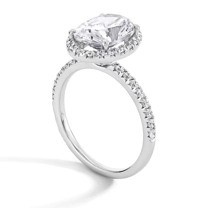 3.5 CT. TW Oval Lab-Grown Diamond Frame Engagement Ring in 14K White Gold (F/VS2)
