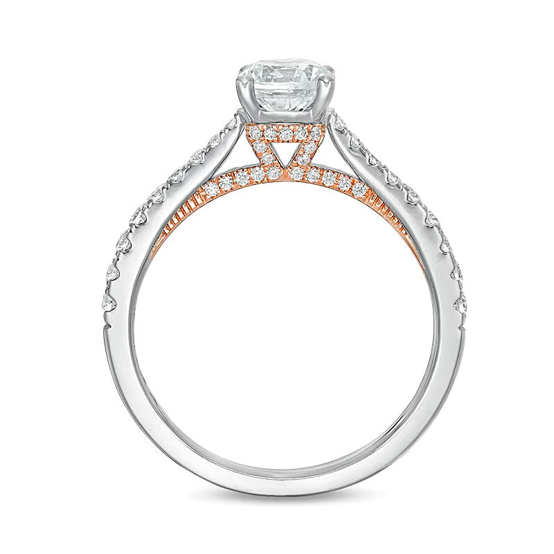 Zales Private Collection 1.0 CT. TW Colourless Diamond Engagement Ring in 14K Two-Tone Gold (F/I1)