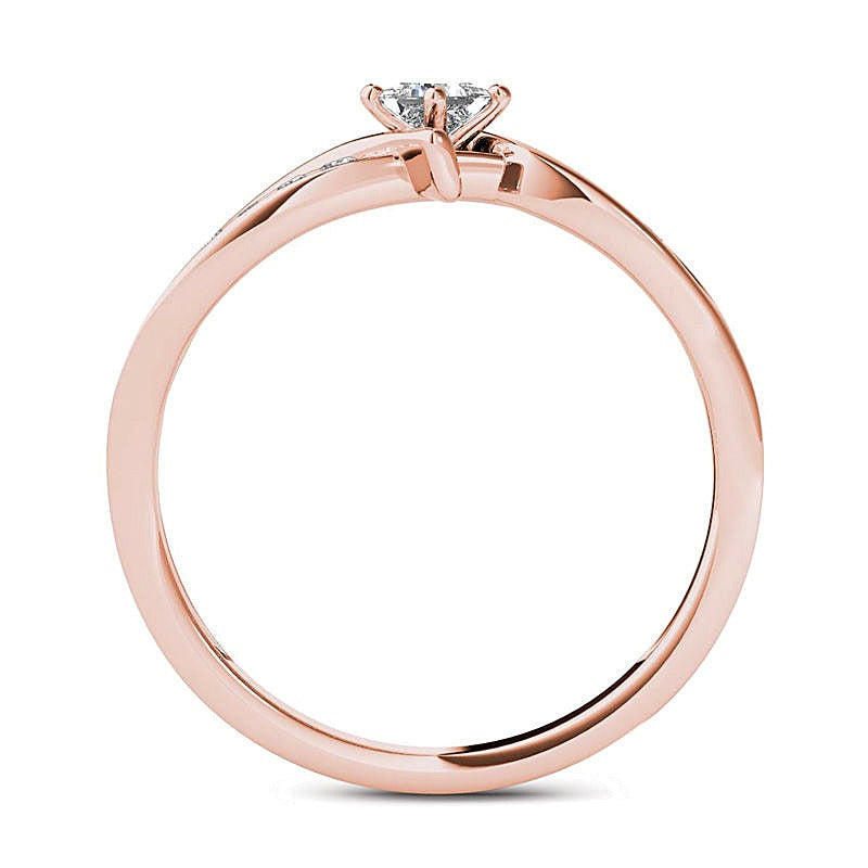 0.25 CT. TW Princess-Cut Diamond Bypass Promise Ring in 14K Rose Gold