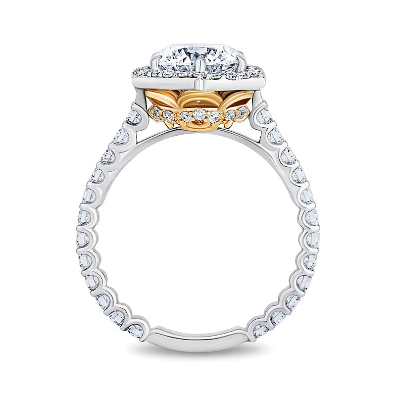 Enchanted Star Belle 2.88 CT. TW Lab-Grown Diamond Frame Engagement Ring in 14K Two-Tone Gold (F/VS2)