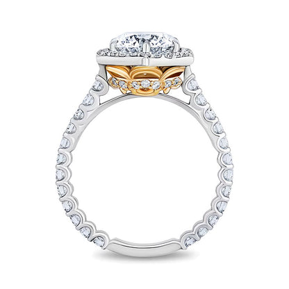 Enchanted Star Belle 2.88 CT. TW Lab-Grown Diamond Frame Engagement Ring in 14K Two-Tone Gold (F/VS2)