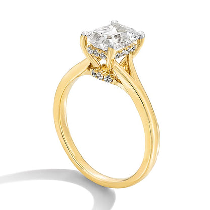 2.0 CT. TW Emerald-Cut Lab-Grown Diamond Solitaire Split Shank Engagement Ring in 14K Gold (F/VS2)