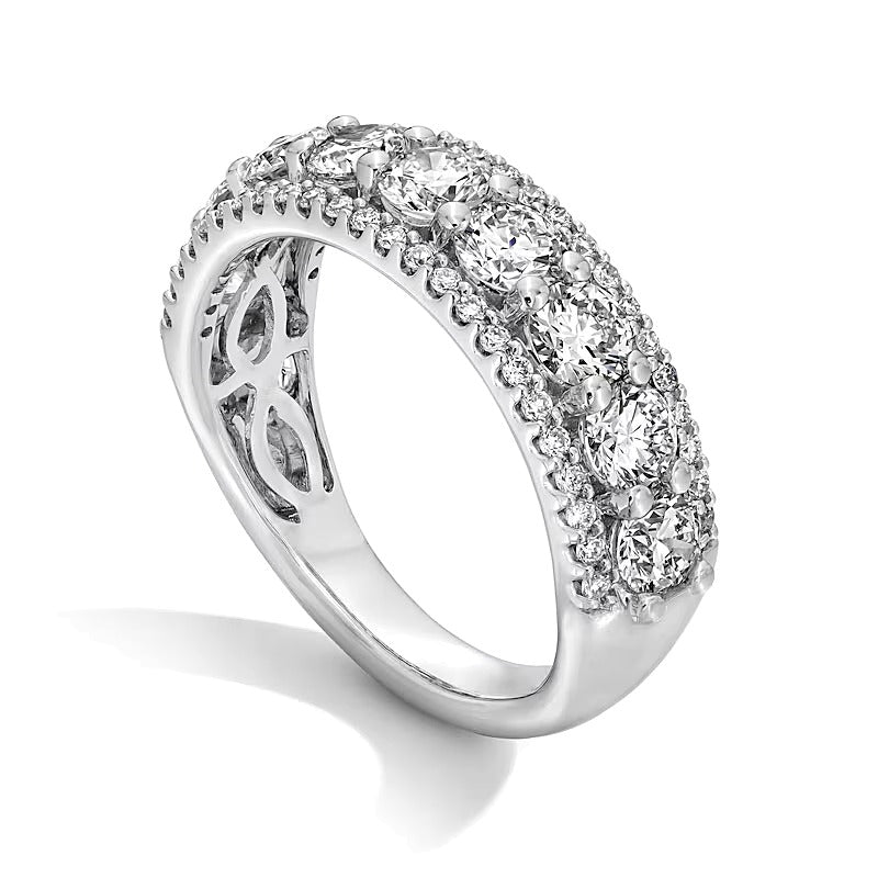 2.0 CT. TW Lab-Grown Diamond Triple Row Band in 14K White Gold (I/SI2)